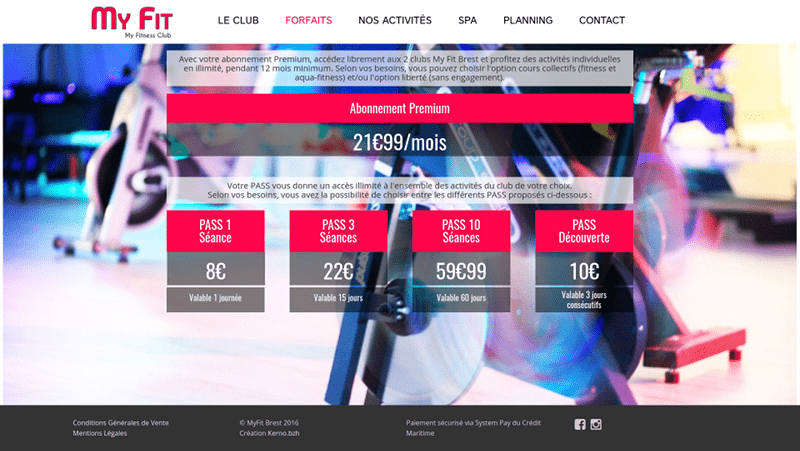 Capture d'écran MyFit Brest